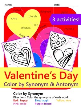 Preview of NO PREP Valentine's Day activities for Upper Elementary ELA{Synonyms & Antonyms}