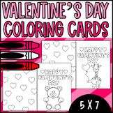 Valentines Day Coloring Cards Foldable 5 by 7