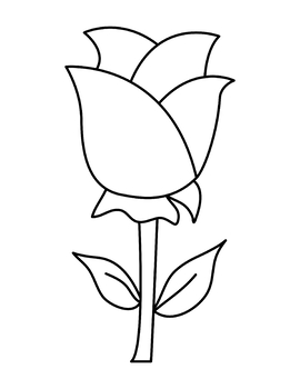 Valentines Day Coloring Page Rose Flower Template Craft Bulletin Board ...