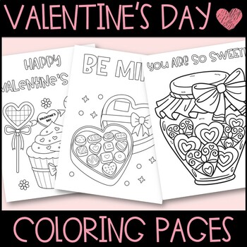 Coloring Set Be My Valentine Set of 3 Digital Pdf for Kids