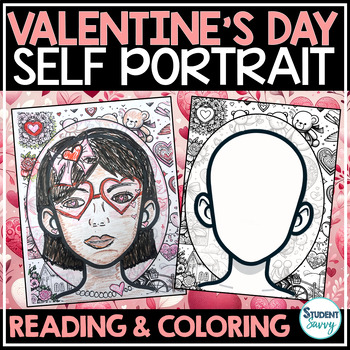 Preview of Valentines Day Coloring Pages Self Portrait Template Self Directed Drawing