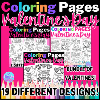 Preview of Valentines Day Coloring Pages & Sheet! Valentines Day Coloring Activity!
