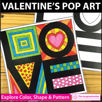 Preview of Valentines Day Coloring Pages for February, Pop Art Activities and Card Making