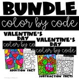 Valentines Day Coloring Pages with addition and subtraction facts