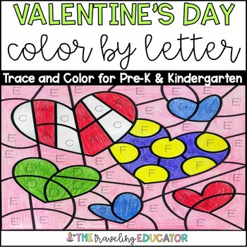 Preview of Valentines Day Coloring Sheets | Color by Letter Worksheets