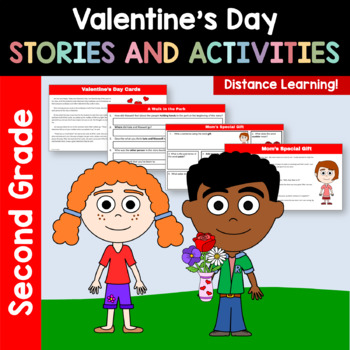 Preview of Valentine's Day Literacy Reading Comprehension 2nd grade | PDFs + Google Slides