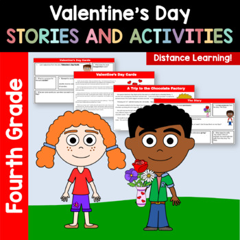 Preview of Valentine's Day Literacy Reading Comprehension 4th grade | PDFs + Google Slides
