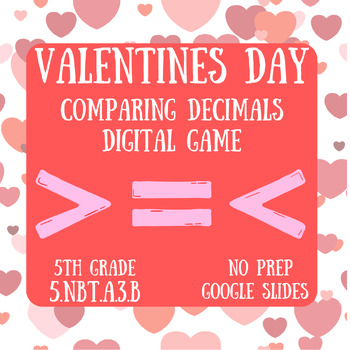 Preview of Valentines Day Comparing Decimals Game
