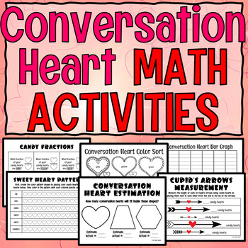 Preview of Valentine's Day Math | Candy Heart Math Activities | Sorting Patterns Graphing