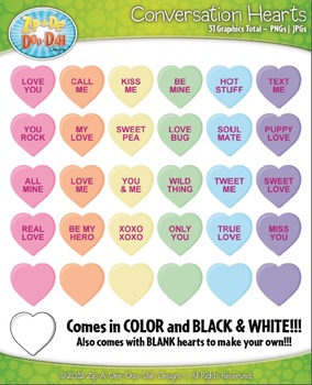 Valentines Conversation Hearts On White Valentines Day Lettering