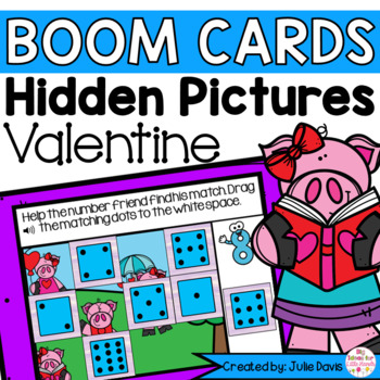 Preview of Valentines Day Counting Math Centers | Digital Game Boom Cards