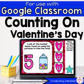 Preview of Valentines Day Counting On Addition Game for Google Classroom