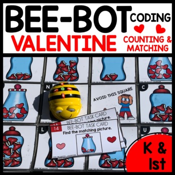 Preview of Valentine's Day Counting to 10 Robotics for Beginners Kindergarten Math Bee Bots