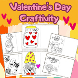 Valentine's Day Coloring Paper Craft Cards | Writing skills