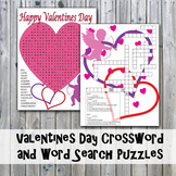 Valentine's Day Crossword Puzzle and Word Search