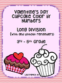 Valentine's Day Cupcake Long Division Color by Number