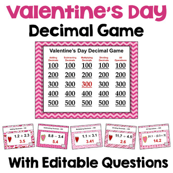 Preview of Valentine's Day Decimal Game