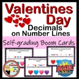 Valentines Day Decimals on a Number Line Boom Cards