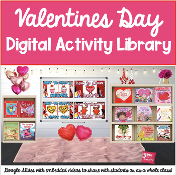 Preview of Valentines Day Digital Book and Activity Library: Google Slides