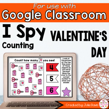 Preview of Valentines Day Digital Counting Game Google Classroom