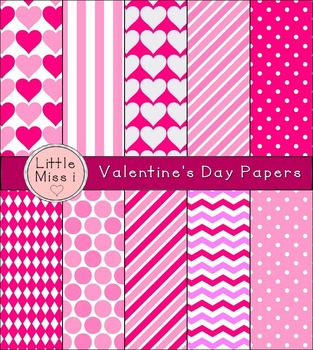 Valentine Digital Paper Pack, Valentine Scrapbook Paper, Patterned Digital  Papers, Valentine Patterns, DIY Valentine Party, P457 