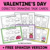 Valentines Day Directed Drawing Task Card Activities + FRE