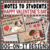 Valentines Day Puppy Dog Post Cards from Teacher to Studen