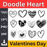 Valentines Day Doodle Heart symbol transparent SVG sublima