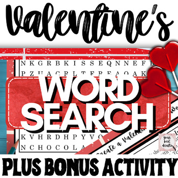 Preview of Middle School ELA English Valentine’s Day Fun Activity: Word Search