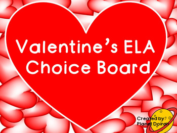 Preview of Valentines Day ELA Literacy choice board FREEBIE