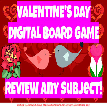 Preview of Valentines Day Editable Game Review Activity Test Prep Math ELA Comprehension