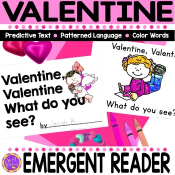 Preview of Valentines Day Printable Sight Word Booklet Emergent Reader Color Vocabulary