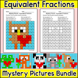 Valentine's Day Math Equivalent Fractions Center: Mystery 