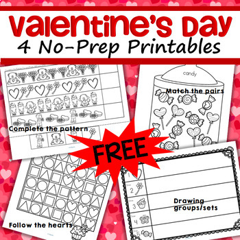 Preview of Valentine's Day No Prep Hands-on Activity Printables FREE