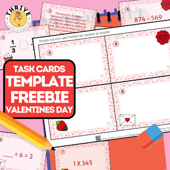 Preview of Valentines Day FREEBIE! - Blank Task Card Template! - MAKE YOUR OWN!