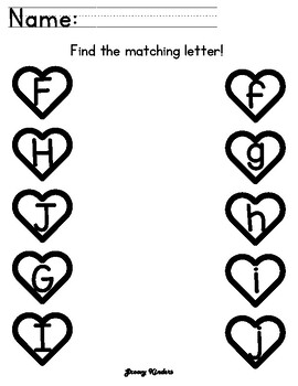 Valentines Day FREEBIE! Find the Matching Letter by GroovyKinders