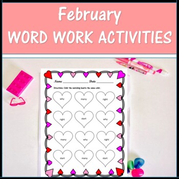 Preview of Valentines Day February Benchmark Advance Unit 5 Sight Word Practice First Grade