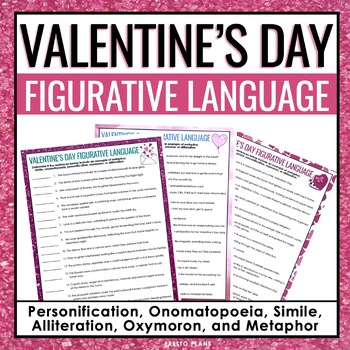 Preview of Valentine's Day Figurative Language Assignments - Literary Devices Activity