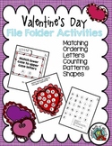 Valentine's Day File Folder Set/ shapes, patterns, alphabe