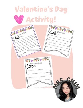 Preview of Valentines Day: Flags Activity [ I Can Spread My Love By... ]