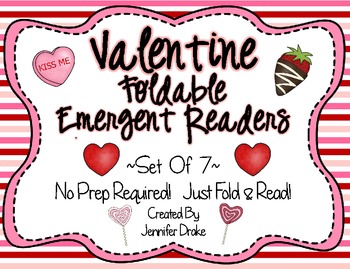 Preview of Valentine's Day Foldable Emergent Readers ~Set of 7~  CC Aligned!