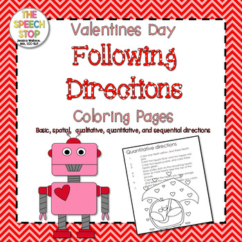 Preview of Valentines Day Following Directions Coloring Pages