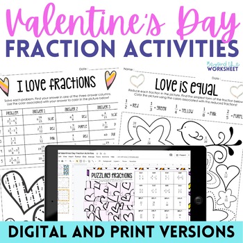 Preview of Valentines Day Fraction Activities