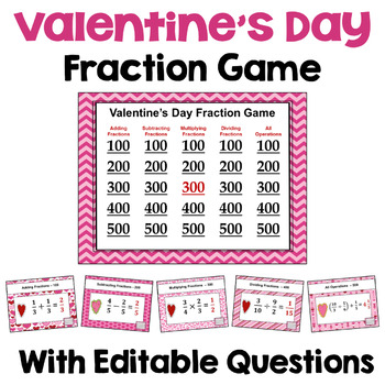 Preview of Valentine's Day Fraction Game