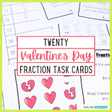 Valentine's Day Math - Fraction Task Cards for a Math Cent
