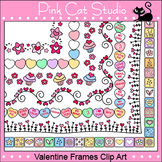 Valentine's Day Clip Art Frames / Page Borders - cupcakes,