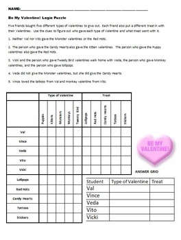 valentines day fun eight logic puzzles and brain teasers for middle