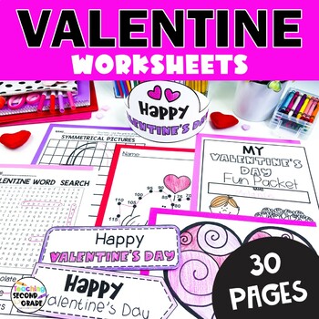 Preview of Valentines Day Fun Packet First and Second Grade | Worksheets and Activities