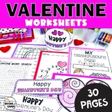 Valentines Day Fun Packet First and Second Grade | Workshe