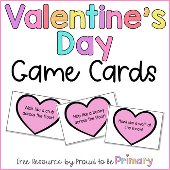 Preview of Valentine's Day Action Hearts Game for Classroom Celebration & Party